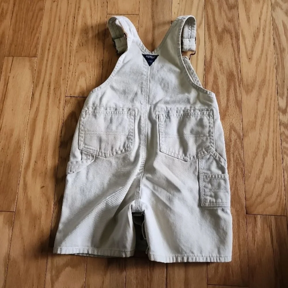 OshKosh‎ B'gosh Kids Shortalls Size 18 MOS Beige Adjustable Straps Playful